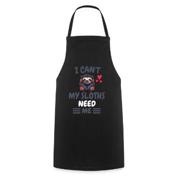 Animal Lovers Zoo Animal Funny Gift Sloth - Cooking Apron - black - Front - AI Model Male 185 dark (185cm)
