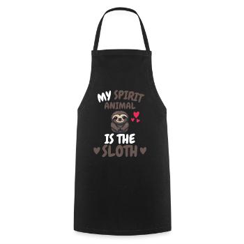 Lazy My Spiritual Animal Gift Sloth - Cooking Apron - black - Front - AI Model Male 185 dark (185cm)