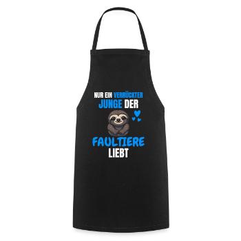 Tropisches Tier Lustiges Jungen Geschenk Faultier - Kochschürze - Schwarz - Vorne - AI Model Male 185 dark (185cm)