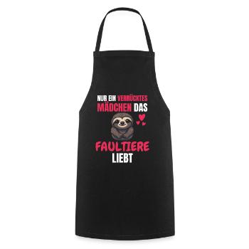 Tropisches Tier Lustiges Mädchen Geschenk Faultier - Kochschürze - Schwarz - Vorne - AI Model Male 185 dark (185cm)