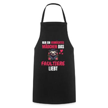 Faultier Liebhaber Mädchen Tier Geschenk Faultier - Kochschürze - Schwarz - Vorne - AI Model Male 185 dark (185cm)