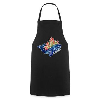 Whale Illustration with Coral | Protect the Sea - Cooking Apron - black - Front - AI Model Male 185 dark (185cm)