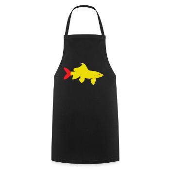 Epalzeorhynchos bicolor rouge et jaune - Tablier de cuisine - noir - Devant - AI Model Male 185 dark (185cm)