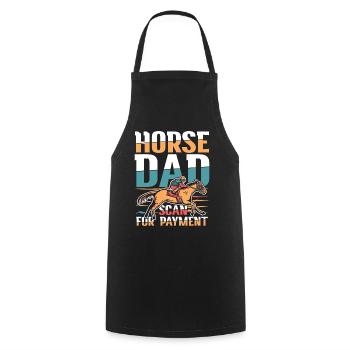Horse Dad Scan For Payment - Kochschürze - Schwarz - Vorne - AI Model Male 185 dark (185cm)