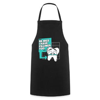 Soyez gentil j’ai des plombages trop laboratoire dentaire - Tablier de cuisine - noir - Devant - AI Model Male 185 dark (185cm)