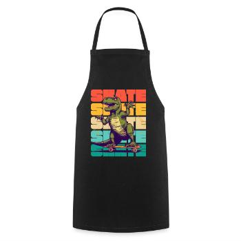 Skateboarding Cool Skateboarder T Rex Dinosaurier - Kochschürze - Schwarz - Vorne - AI Model Male 185 dark (185cm)