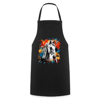Cheval - Tablier de cuisine - noir - Devant - AI Model Male 185 dark (185cm)