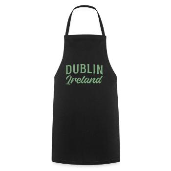 Dublin Ireland Vintage Font - Cooking Apron - black - Front - AI Model Male 185 dark (185cm)