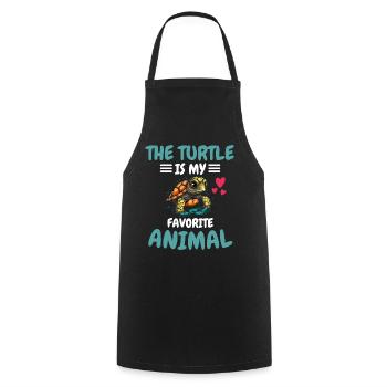 Favorite Animal Sea Animal Gift Turtle - Cooking Apron - black - Front - AI Model Male 185 dark (185cm)