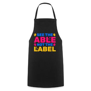 See The Able Not The Label - Cooking Apron - black - Front - AI Model Male 185 dark (185cm)