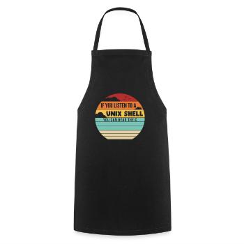 If You Listen To A Unix Shell IT-Betrieb Admin - Kochschürze - Schwarz - Vorne - AI Model Male 185 dark (185cm)