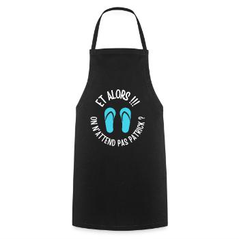 camping, fan de camping, film culte - Tablier de cuisine - noir - Devant - AI Model Male 185 dark (185cm)