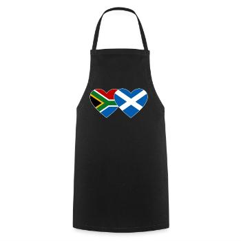 South Africa Scotland Flag Heart - Cooking Apron - black - Front - AI Model Male 185 dark (185cm)