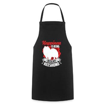Wolfsspitz makes me happy German Keeshond - Cooking Apron - black - Front - AI Model Male 185 dark (185cm)