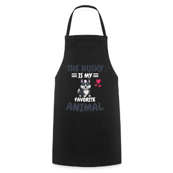 Favorite Animal Dog Lovers Animal Gift Husky - Cooking Apron - black - Front - AI Model Male 185 dark (185cm)