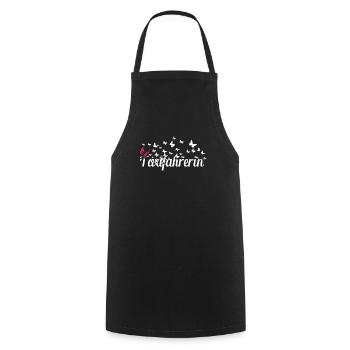 Taxi-Fahrer Kollegin Schmetterlinge Taxifahrerin - Kochschürze - Schwarz - Vorne - AI Model Male 185 dark (185cm)