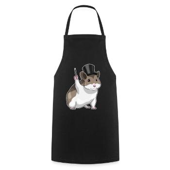 Hamster Wizard Wand - Cooking Apron - black - Front - AI Model Male 185 dark (185cm)