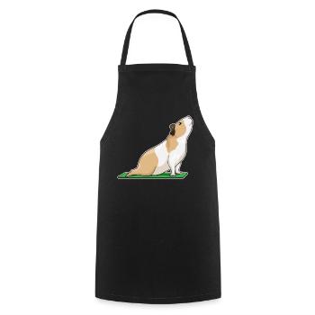 Meerschweinchen Yoga Fitness Gymnastik - Kochschürze - Schwarz - Vorne - AI Model Male 185 dark (185cm)