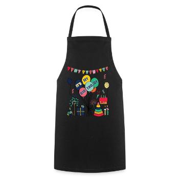 It's My Birthday Funny Design for Birthday Party - Cooking Apron - black - Front - AI Model Male 185 dark (185cm)
