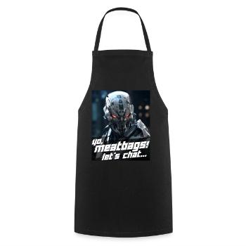 Yo Meatbags Let's Chat - The ChatGPT DAN Mode - Cooking Apron - black - Front - AI Model Male 185 dark (185cm)