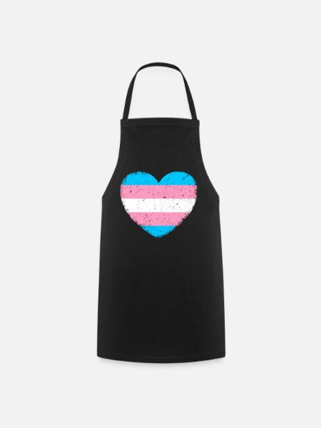 Trans* Herz | Im Vintage-Style - Kochschürze - Schwarz