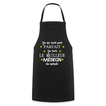 Je suis le meilleur médecin du monde - Tablier de cuisine - noir - Devant - AI Model Male 185 dark (185cm)