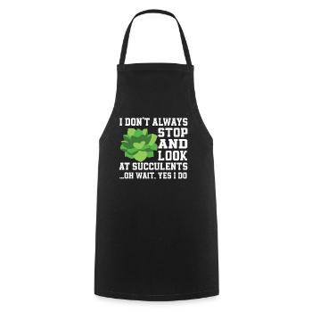 Funny Succulent Saying Love Botany - Cooking Apron - black - Front - AI Model Male 185 dark (185cm)