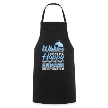 Whale Watching Whale Watching Orca Blue Whale - Cooking Apron - black - Front - AI Model Male 185 dark (185cm)