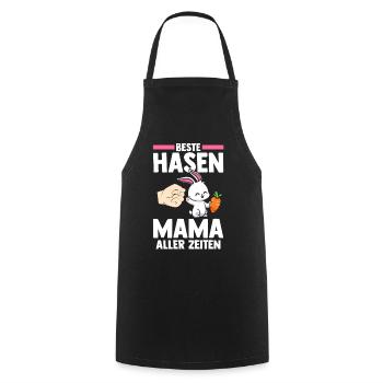 Nagetier Kaninchen Mutter Mama Hase - Kochschürze - Schwarz - Vorne - AI Model Male 185 dark (185cm)