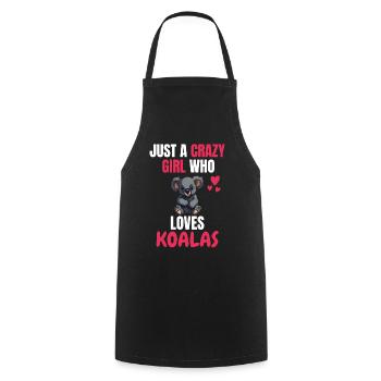 Crazy Girl Australie Animal Gift Koala - Tablier de cuisine - noir - Devant - AI Model Male 185 dark (185cm)