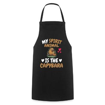 My Spiritual Animal Gift Zoo Animal Capybara - Cooking Apron - black - Front - AI Model Male 185 dark (185cm)