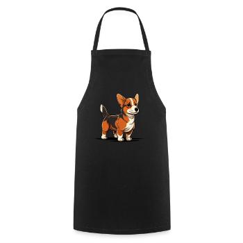Chien dans le style comique - Tablier de cuisine - noir - Devant - AI Model Male 185 dark (185cm)
