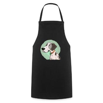 Chien dans le style comique - Tablier de cuisine - noir - Devant - AI Model Male 185 dark (185cm)