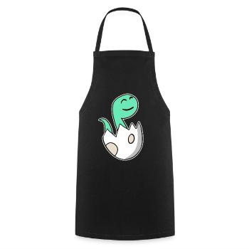 Dinosaur Egg Dino Baby Motif - Cooking Apron - black - Front - AI Model Male 185 dark (185cm)