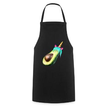 Happy Unicorn Avocado - Cooking Apron - black - Front - AI Model Male 185 dark (185cm)