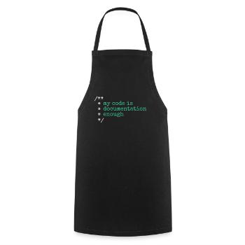 My Code Is Documentation Enough Developer - Cooking Apron - black - Front - AI Model Male 185 dark (185cm)