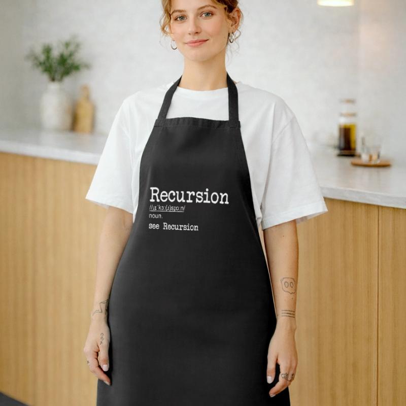 Recursion Definition Developer Coder Programmer Cooking Apron