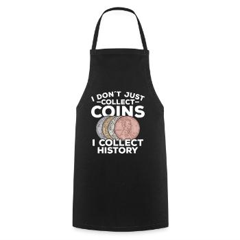 Coin Collector Coin Collecting Numismatist - Cooking Apron - black - Front - AI Model Male 185 dark (185cm)