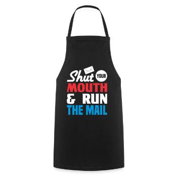 Postbote Briefträger Brief Paketdienst Geschenk - Kochschürze - Schwarz - Vorne - AI Model Male 185 dark (185cm)
