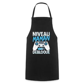 Annonce Grossesse Future Maman Niveau Mère - Tablier de cuisine - noir - Devant - AI Model Male 185 dark (185cm)