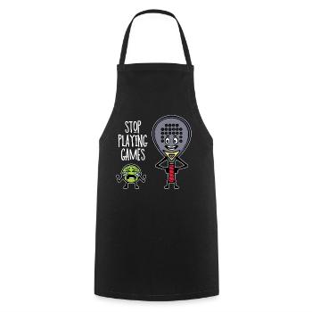 Player Padel Racket Padel Team Statement Coach - Cooking Apron - black - Front - AI Model Male 185 dark (185cm)