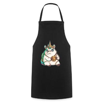 Biscuit licorne - Tablier de cuisine - noir - Devant - AI Model Male 185 dark (185cm)