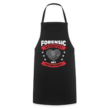 Gerichtsmediziner Forensiker Forensik - Kochschürze - Schwarz - Vorne - AI Model Male 185 dark (185cm)