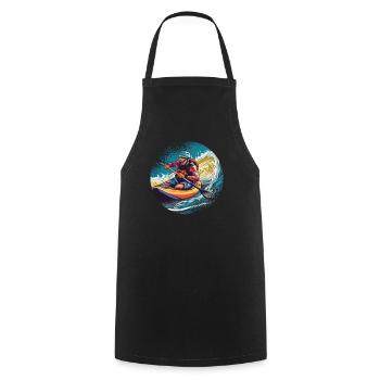 KAYAKS CANOE RAFTING BOAT Kayaking - Cooking Apron - black - Front - AI Model Male 185 dark (185cm)