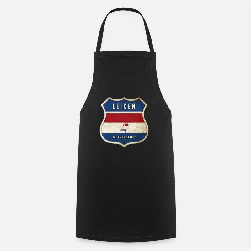Design des armoiries de Leyde, Pays-Bas - Tablier de cuisine - noir