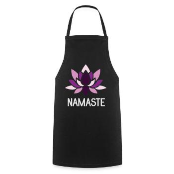 Namaste - Yoga Gift Idea - Cooking Apron - black - Front - AI Model Male 185 dark (185cm)