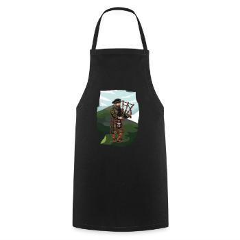 Cornemuse des Highlands écossais cornemuse - Tablier de cuisine - noir - Devant - AI Model Male 185 dark (185cm)