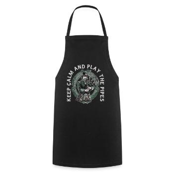 Joueur de cornemuse écossaise - Tablier de cuisine - noir - Devant - AI Model Male 185 dark (185cm)