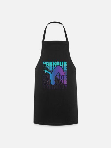 Parkour, Freerunning, Street Workout, Acrobatique - Tablier de cuisine - noir