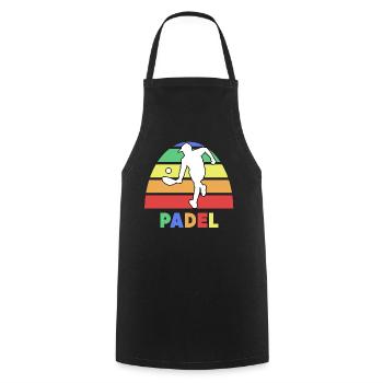 Jeu de padel Joueur de tennis Padel disant entraînement - Tablier de cuisine - noir - Devant - AI Model Male 185 dark (185cm)
